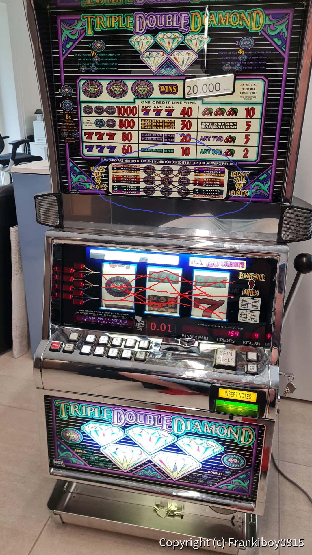 IGT Slot Machine, Triple Double  Diamond, Einarmiger Bandit